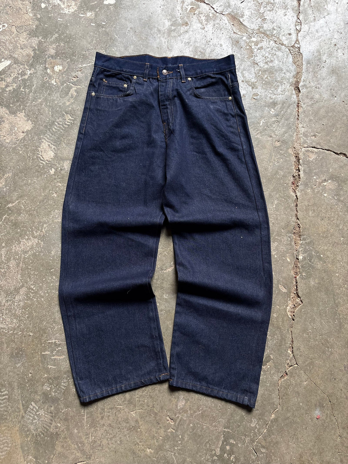 3) Raw Denim Baggy Jeans